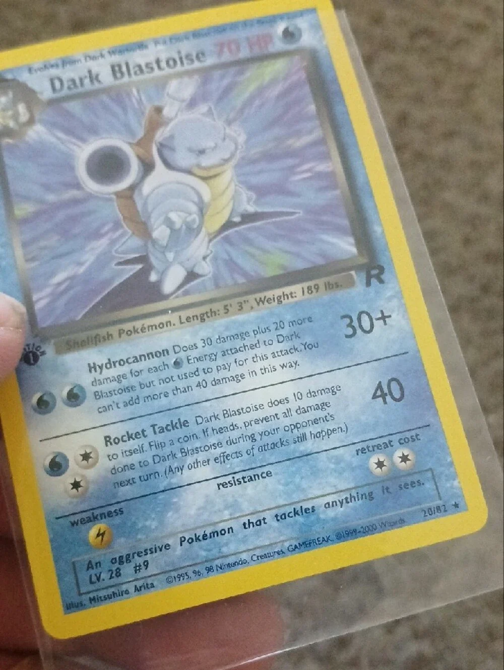 Pokemon Dark Blastoise First Edition Non Holographic Trading Card